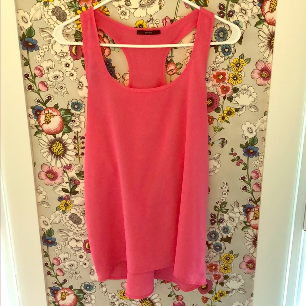 Pink racer back flowy tank